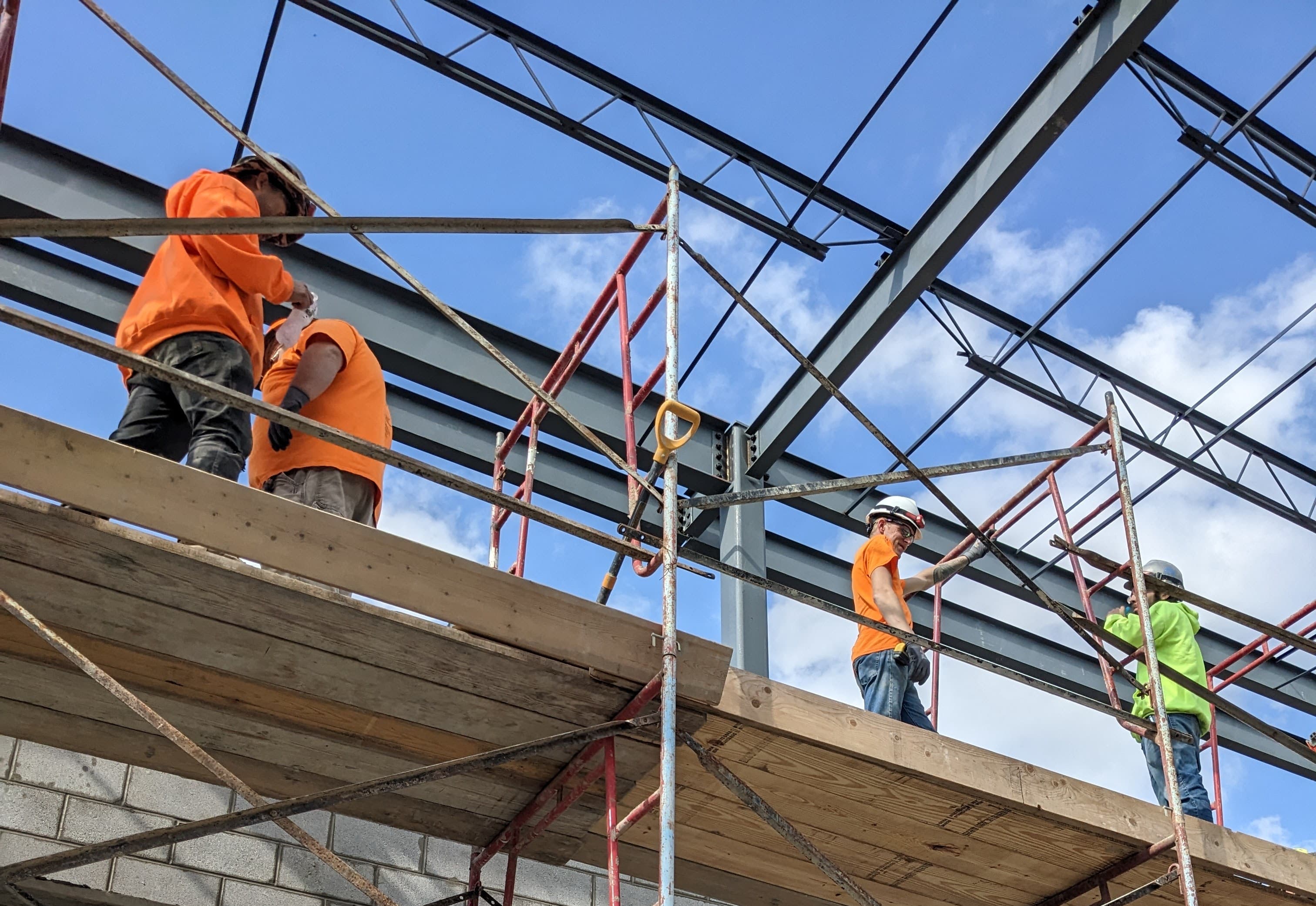 Workers on scaffolding
