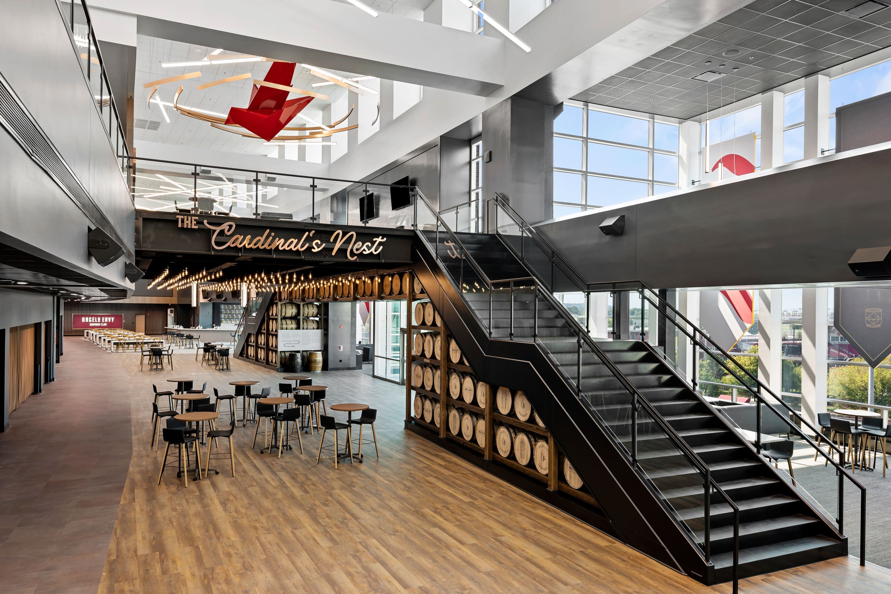 The interior of the Cardinal's Nest, a private club and bar space.